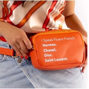 I Speak Fluent French Orange Belt Bag